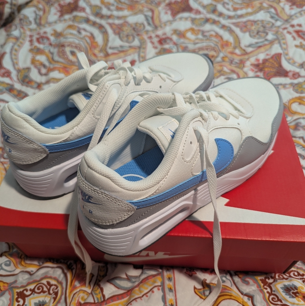New, Never Been Worn. Nike Women's White and Light Blue Sneakers, With Box